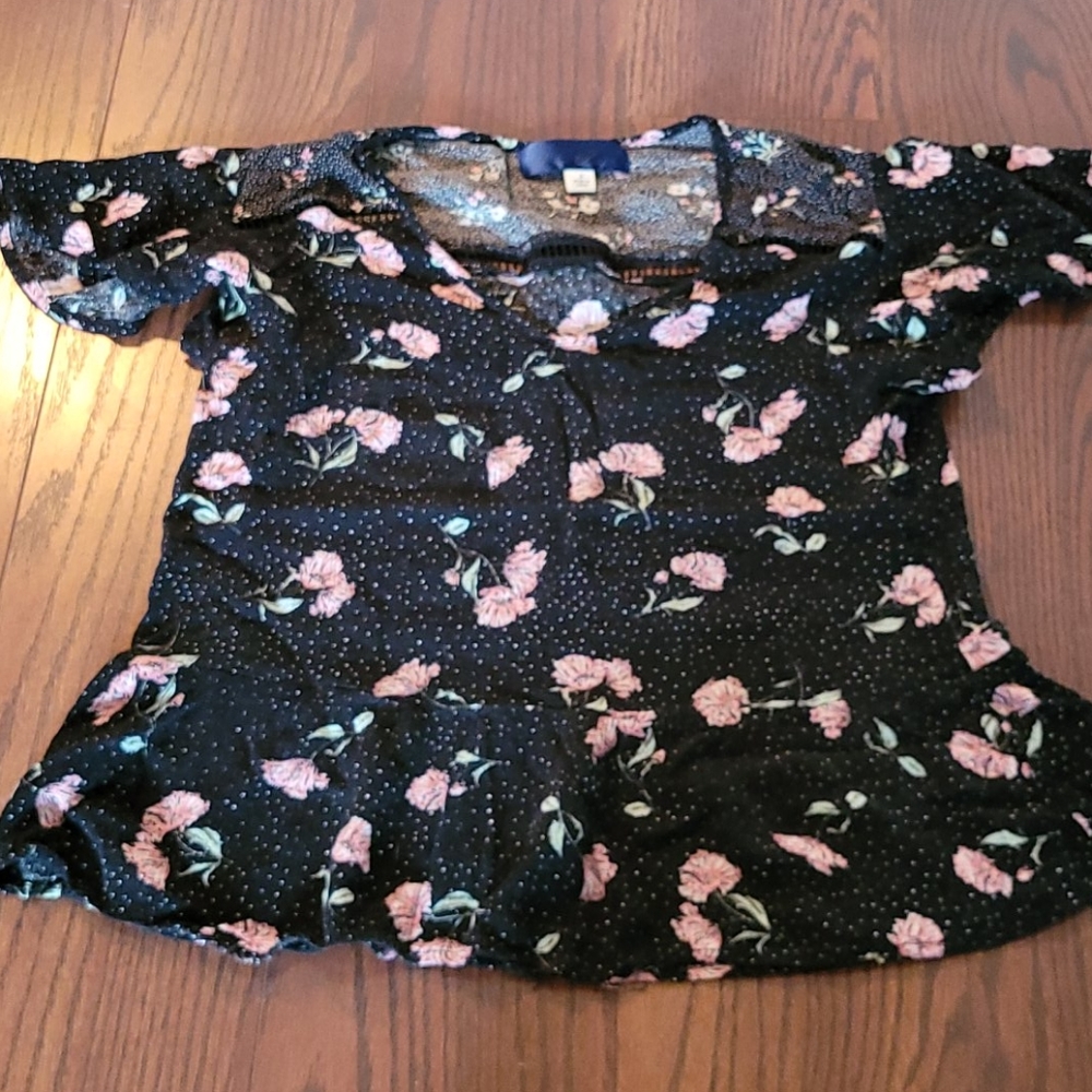 Floral flared shirt
